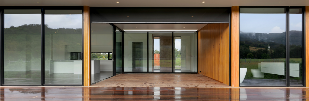 Modern and stylish home design with big windows