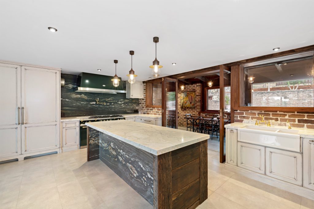 Elegant and luxurious kitchen with island