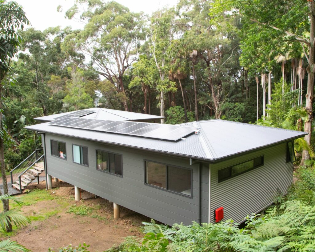 modern home with solar panels