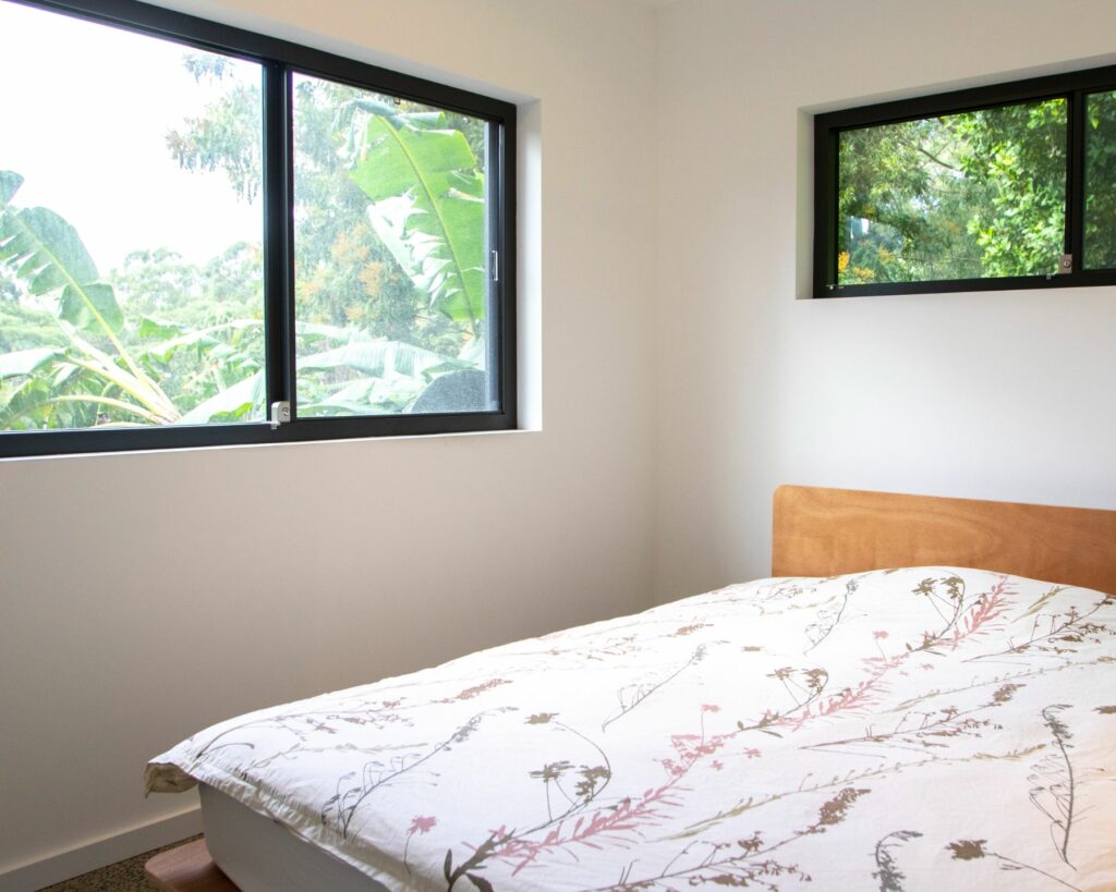 Bright bedroom with good lighting