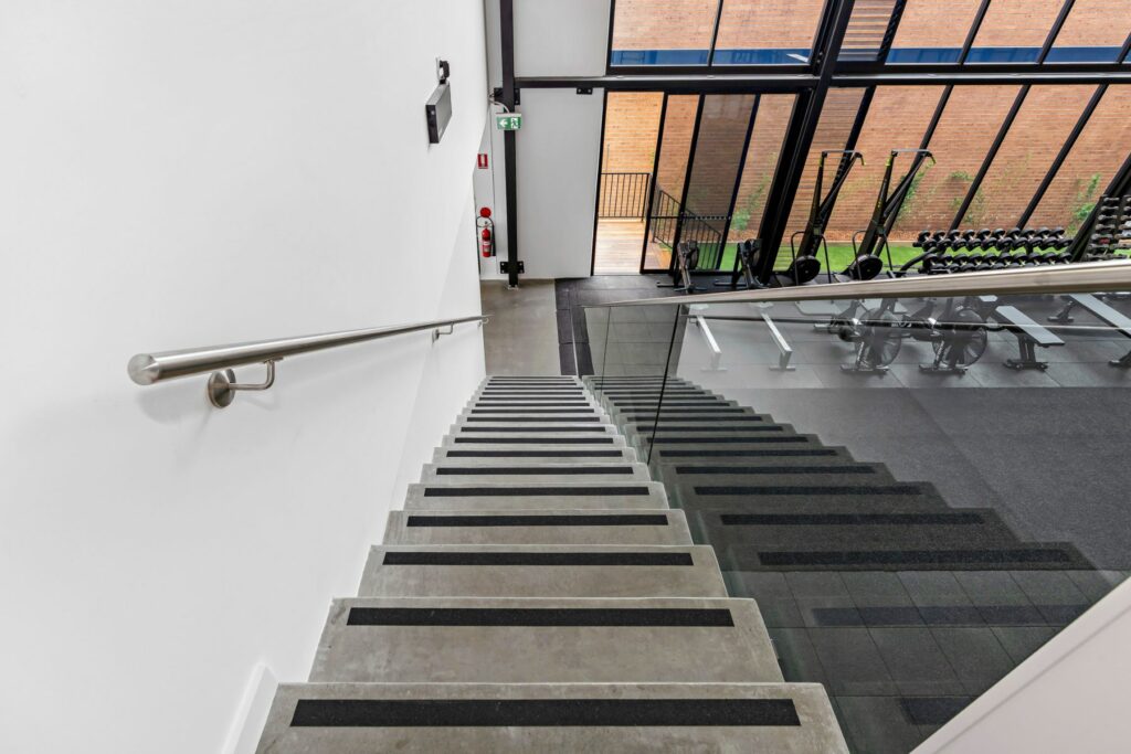 Modern stairs in a gym