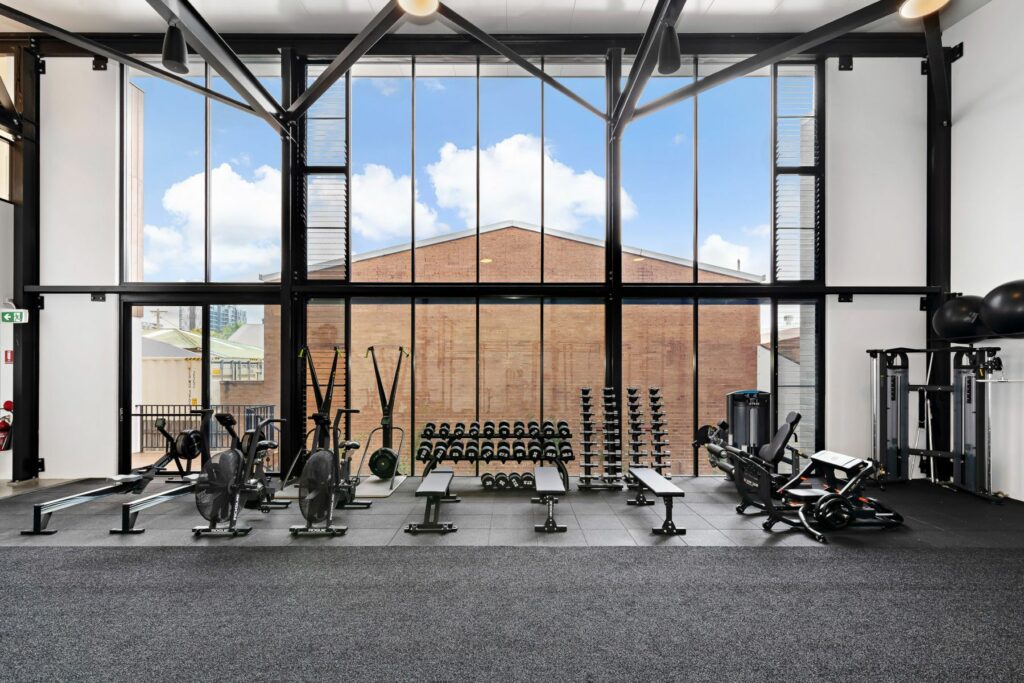 Inside a modern and sleek gym