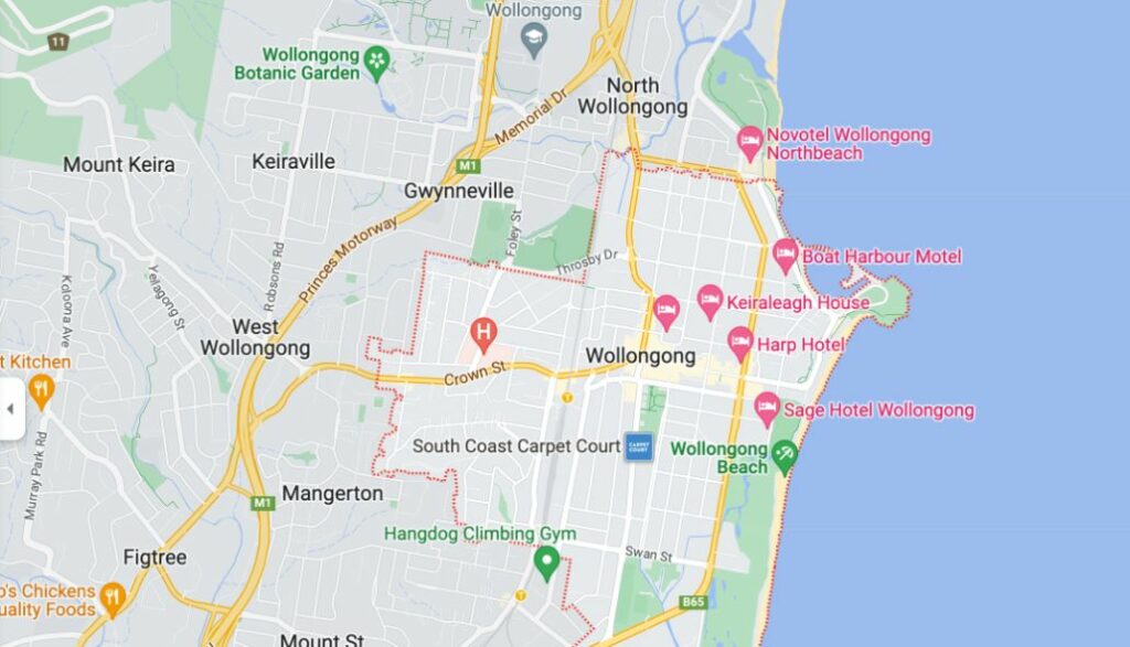 Google map of Wollongong